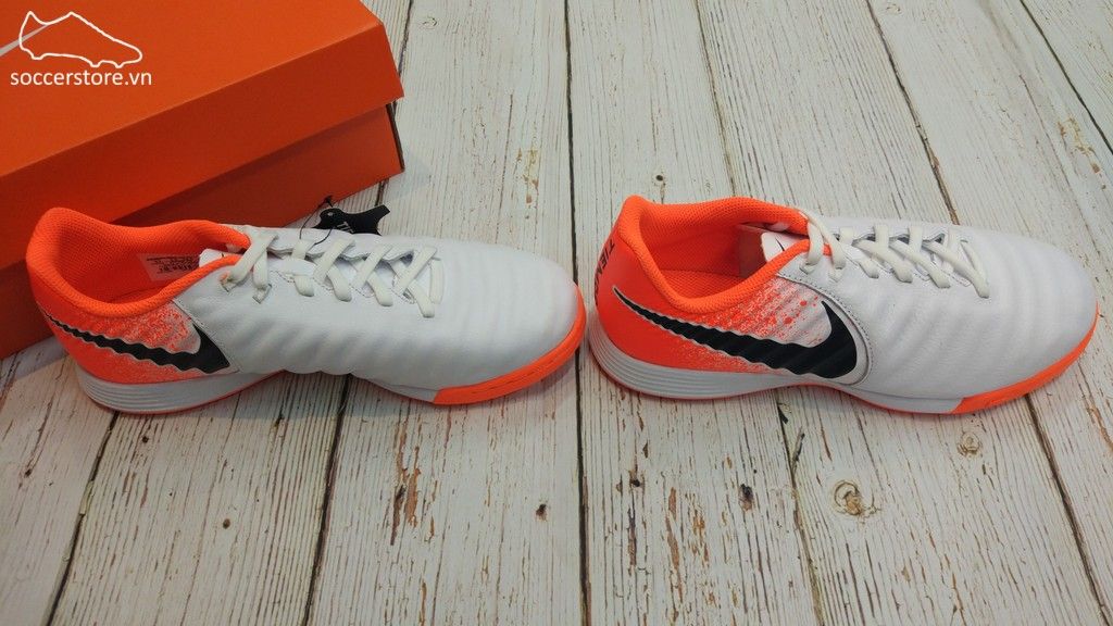 Nike Tiempo Legend VII Academ y Kids TF - White/ Black/ Hyper Crimson AH7259-118